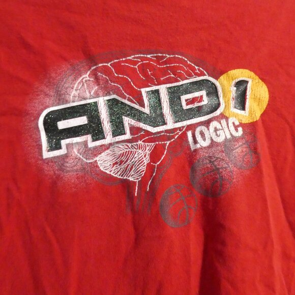 AND1 Logic | XL - extra large 18/20 kids | Red Graphic Basketball Tee - T-Shirt - Picture 6 of 15